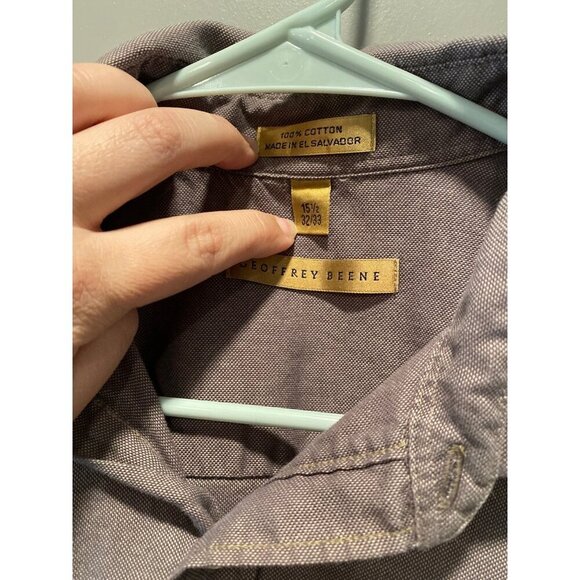 Geoffrey Beene Men's Button Down Shirt | Dark Mushroom | Size 15.5 32/33 - Picture 2 of 6